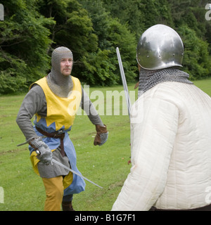 Medieval Realm Scotland’s most authentic medieval, chainmail armor knight reenactment groups from late Viking times to early 16th century, Scotland, U Stock Photo