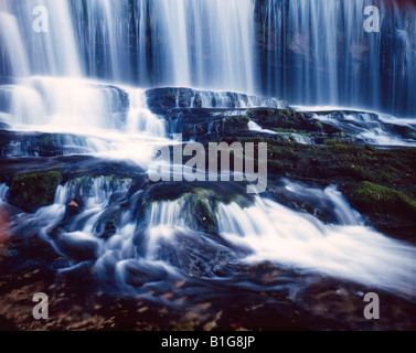 Sgwd Isaf Clun Gwyn waterfall Ystradfellte Brecon Beacons Stock Photo