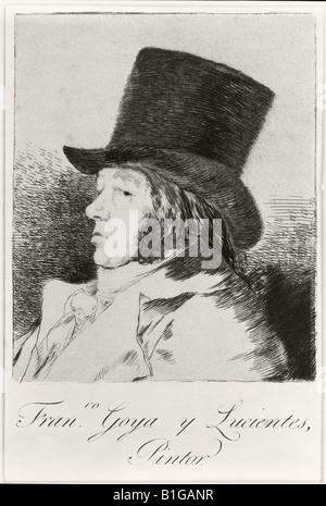 Francisco José de Goya y Lucientes, 1746 - 1828. Spanish painter and printmaker. Self portrait. Stock Photo