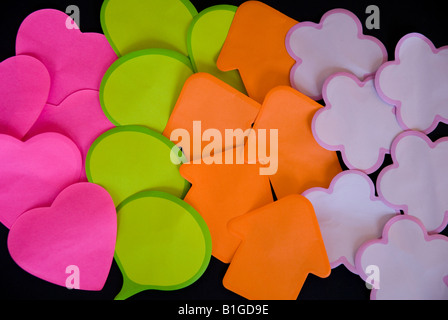 Odd shaped sticky note pads Stock Photo