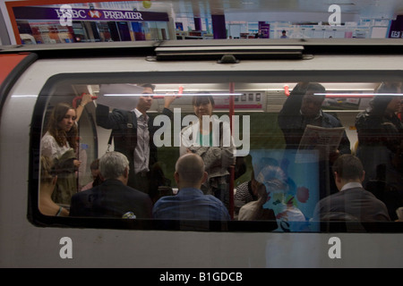 Central Line Train - Oxford Circus Station - London Underground Stock Photo