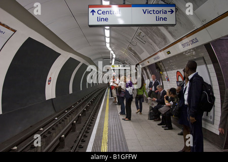 Oxford Circus Underground Station Bakerloo Line Platform London Stock Photo