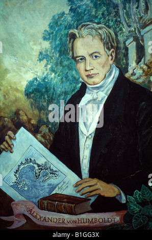 Portrait of German explorer and naturalist Alexander Von Humboldt in the Casa Humboldt, Taxco, Guerrero, Mexico Stock Photo