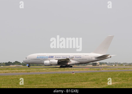 Airbus A380 taking off Stock Photo