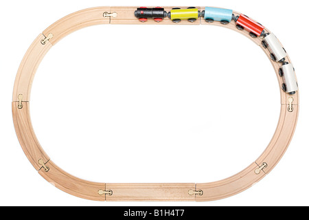 Toy train on track Stock Photo