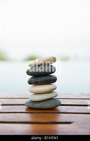 Stack of pebbles Stock Photo