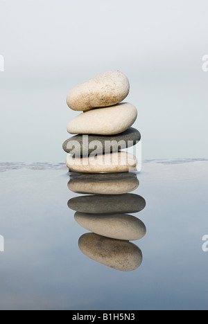 Stack of pebbles Stock Photo