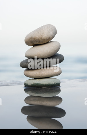 Stack of pebbles Stock Photo