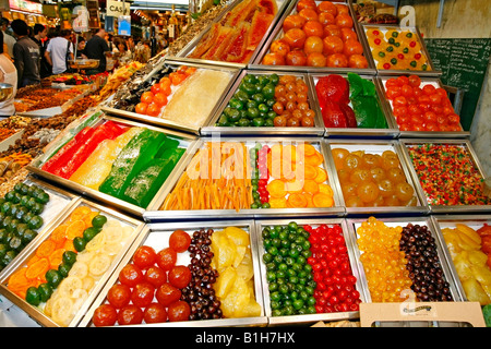 Crystalized fruits for sale Stock Photo