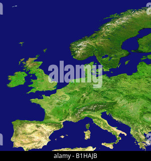 Topograhical Map of Europe Stock Photo