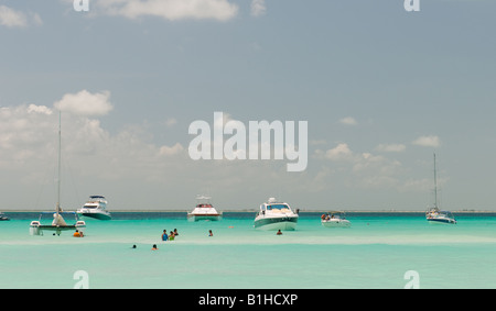 Beach on the Isla Mujeras Island of Women near Cancun Mexico Stock Photo