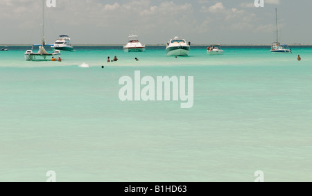 Beach on the Isla Mujeras Island of Women near Cancun Mexico Stock Photo