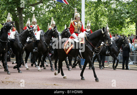 Household Calvary, Life Guards, The Mall, London, Trooping the Colour Ceremony, June 14th 2008 Stock Photo