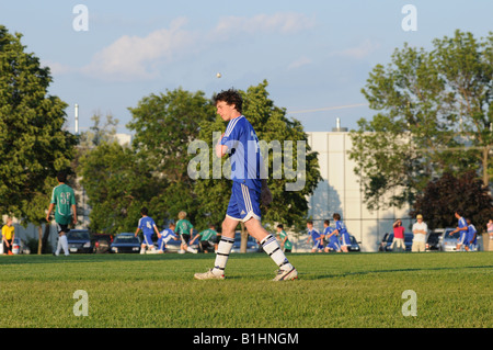 Soccer player warming up. Stock Photo