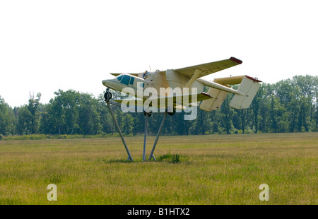 PZL-Mielec M-15 Belphegor crop spraying plane in Hungary Stock Photo
