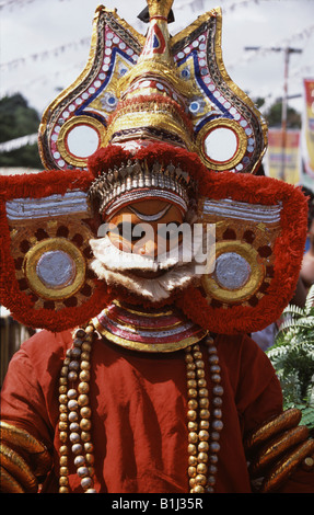 Close-up of a Theyyam dancer, Kerala, India Stock Photo