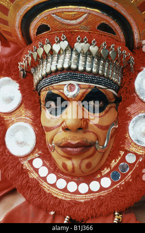 Close-up of a Theyyam dancer, Kerala, India Stock Photo