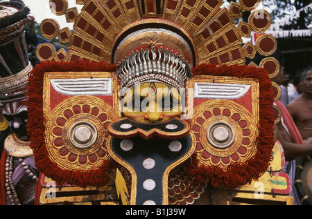 Close-up of a Theyyam dancer, Kerala, India Stock Photo