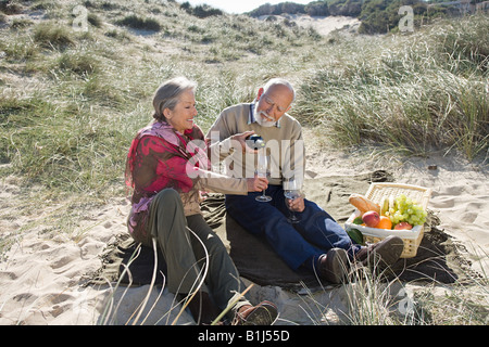 Senior couple having a picnic Stock Photo