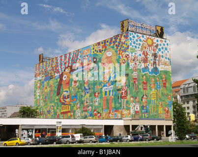 colourful painted facades, Germany, Saxony, Leipzig Stock Photo