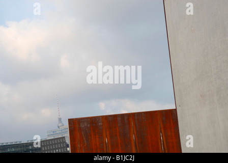 memorial place Berlin Wall, television tower, Germany Stock Photo