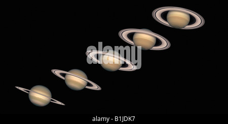 Saturn through the seasons Stock Photo