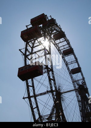 giant ferris wheel at the amusement park Wiener Prater, Austria, Vienna Stock Photo