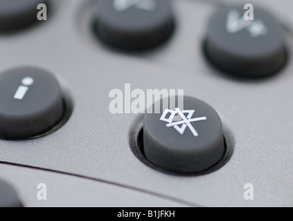 on-off button for sound at a TV remote control Stock Photo