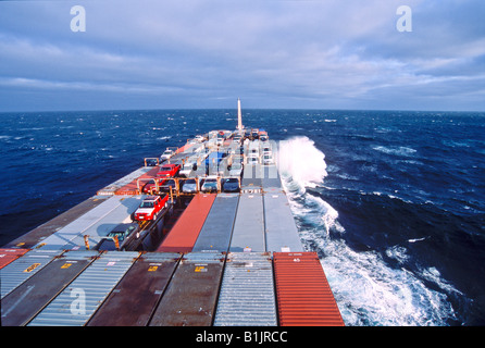 Pacific Ocean. Container vessel, Horizon Anchorage delivers between Tacoma, WA. and Anchorage, Kodiak and Dutch Harbor, AK. Stock Photo