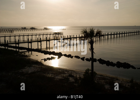 sunset over Apalachicola Bay from St George Island along North Florida s panhandle coast Stock Photo