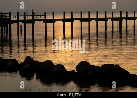 sunset over Apalachicola Bay from St George Island along North Florida s panhandle coast Stock Photo