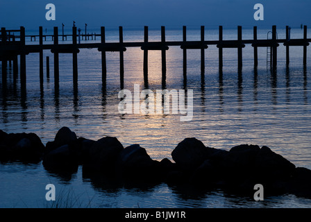 sunset over Apalachicola Bay from St George Island along North Florida s panhandle coast Stock Photo