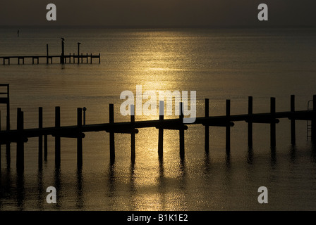 sunset over Apalachicola Bay from St George Island Florida Stock Photo