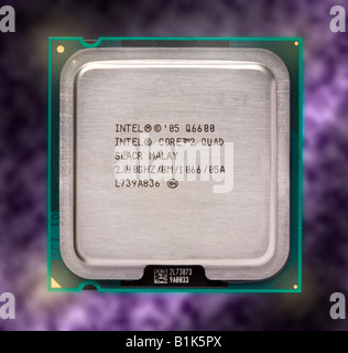 Intel quad core cpu Stock Photo
