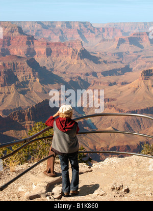 Woman taking a picture of Grand Canyon through the car window Stock ...