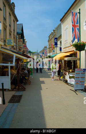 A Tourist Streetscene Arromanches Les Bains Normandy France Stock Photo