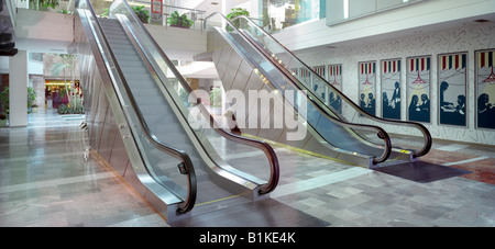 Escalators In Shopping Mall Stock Photo