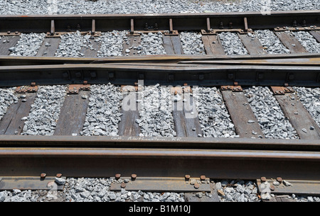 Junction of Georgia Northeastern and CSX GNRR switch points  080607 30748 Stock Photo