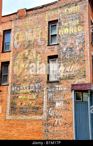 Weathered brick building Jackson Michigan Stock Photo