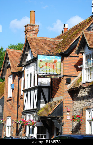 Stag & Huntsman Pub, Hambleden, Buckinghamshire, England, United Kingdom Stock Photo