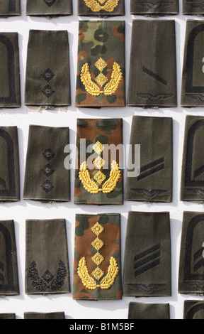 German military army uniform rank badges armed forces services Stock Photo