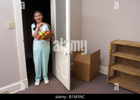 Welcome Basket of Fruit Stock Photo
