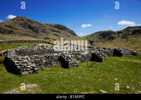 Hardknott Castle Or Mediobogdvm Ancient Roman Fort Ruins Near Hardknott Pass, Eskdale The 'Lake District' Cumbria England UK Stock Photo