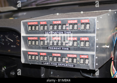 Time Display in Delorean used in Motion Picture Back to the Future 3 on display Leicester Square London Stock Photo