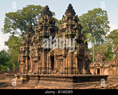 Banteay Srei (or Banteay Srey) temple, Angkor, Cambodia Stock Photo