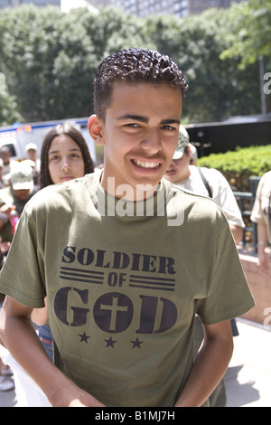 Evangelical Children s Parade marches alongThird Avenue in the East Harlem section of Manhattan Stock Photo