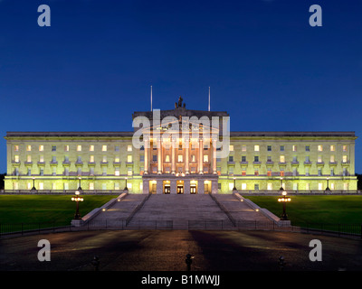 Stormont Parliament Belfast Northern Ireland at dusk Stock Photo