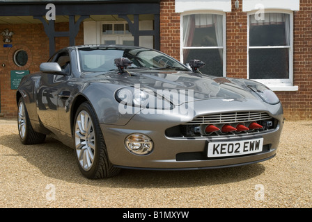 James Bonds' Aston Martin Vanquish outside the Tickford Road factory, Newport Pagnell, Buckinghamshire, UK Stock Photo