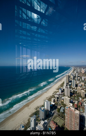 High angle view over ocean from Q1 observation deck Stock Photo