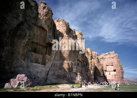 Tombs of the Achaemenid kings at Naqsh-e Rostam, North of Persepolis near Shiraz in Iran. Stock Photo